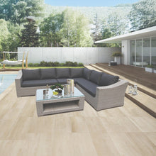 Balwyn 6-Seater Wide Armrest Outdoor Lounge Set – Light Grey Wicker