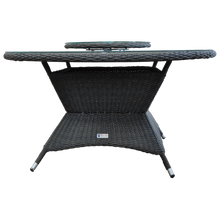 Wicker Lazy Susan Turntable – Round 60cm Dark Brown Tempered Glass