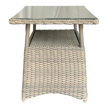 Toorak Outdoor Wicker Coffee Table – Aluminium Frame, 110cm x 60cm