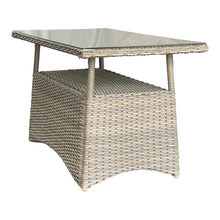 Toorak Outdoor Wicker Coffee Table – Aluminium Frame, 110cm x 60cm