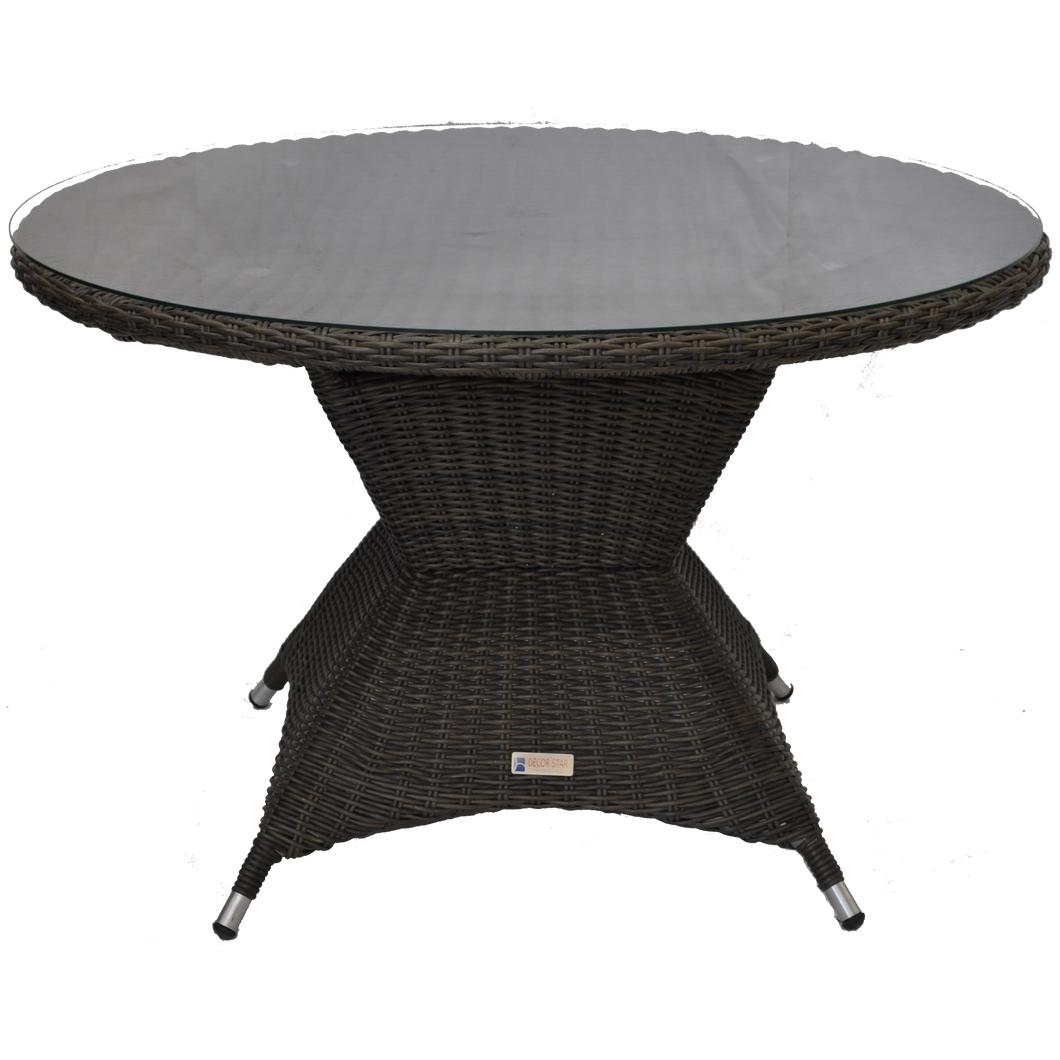 PRE-ORDER Outdoor Wicker Round Dining Table 120cm - Furniture Star Direct