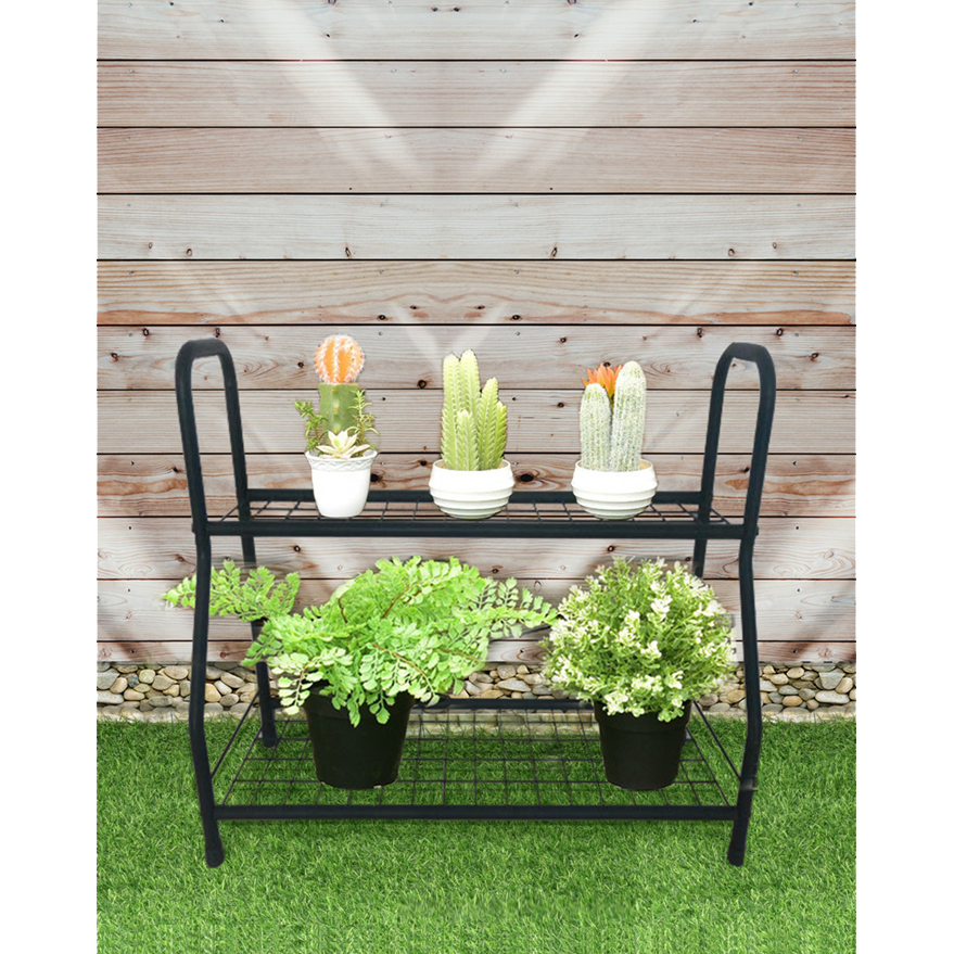 pot plant stand australia BAYSIDE Outdoor Metal Flower Shelf Stand – 85cm, Rust-Resistant Multi-Tier Planter Rack