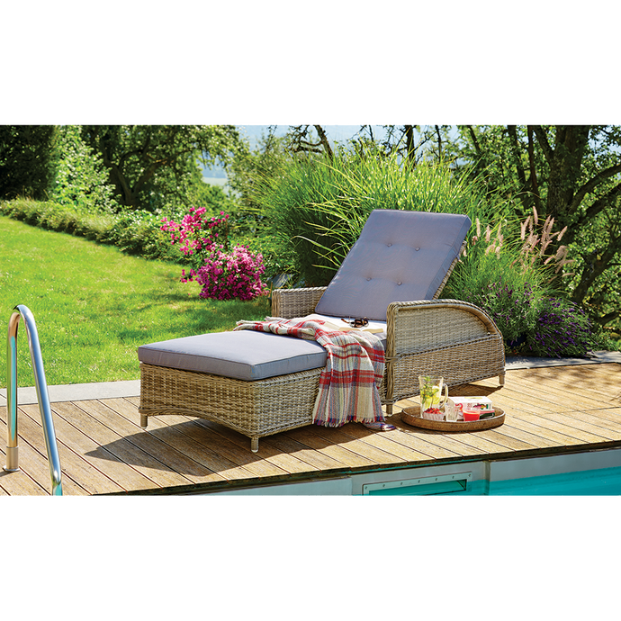 PRE-ORDER: BULLEEN - Luxurious Outdoor Wicker Adjustable Sun Lounge - Furniture Star Direct