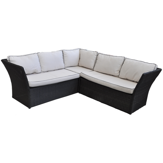 HAMPTON - Outdoor Wicker Corner Lounge with Ottomans Footstools - Furniture Star Direct