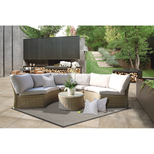 MALVERN - Outdoor Wicker Relaxing Modular Round Lounge Set - Furniture Star Direct
