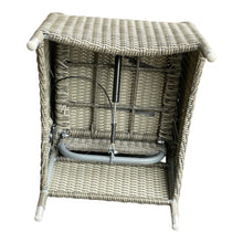 Bottom view of wicker recline high-back chair with gas-spring mechanism - DECOR STAR