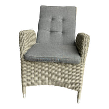 Wicker recline high-back chair with gray cushion - DECOR STAR