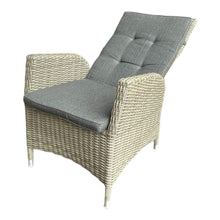 Wicker recline high-back chair with gray cushion - DECOR STAR