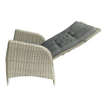 Wicker recline high-back chair with gray cushion - DECOR STAR