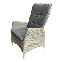 Wicker recline high-back chair with gray cushion - DECOR STAR