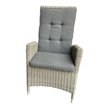 Wicker recline high-back chair with gray cushion - DECOR STAR