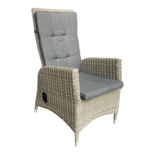 Wicker recline high-back chair with gray cushion - DECOR STAR