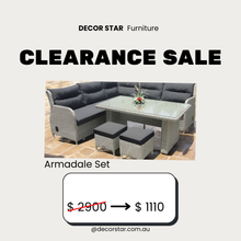 Armadale 7‑Seater Outdoor Reclining Lounge & Dining Set – Aluminium & Wicker
