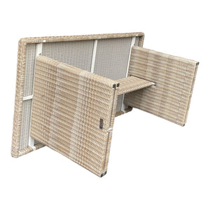 ASHBURTON – 160cm Outdoor Rectangle Dining Table | Weatherproof Wicker & Powder-Coated Aluminium Frame (W160 x D90 x H75cm)