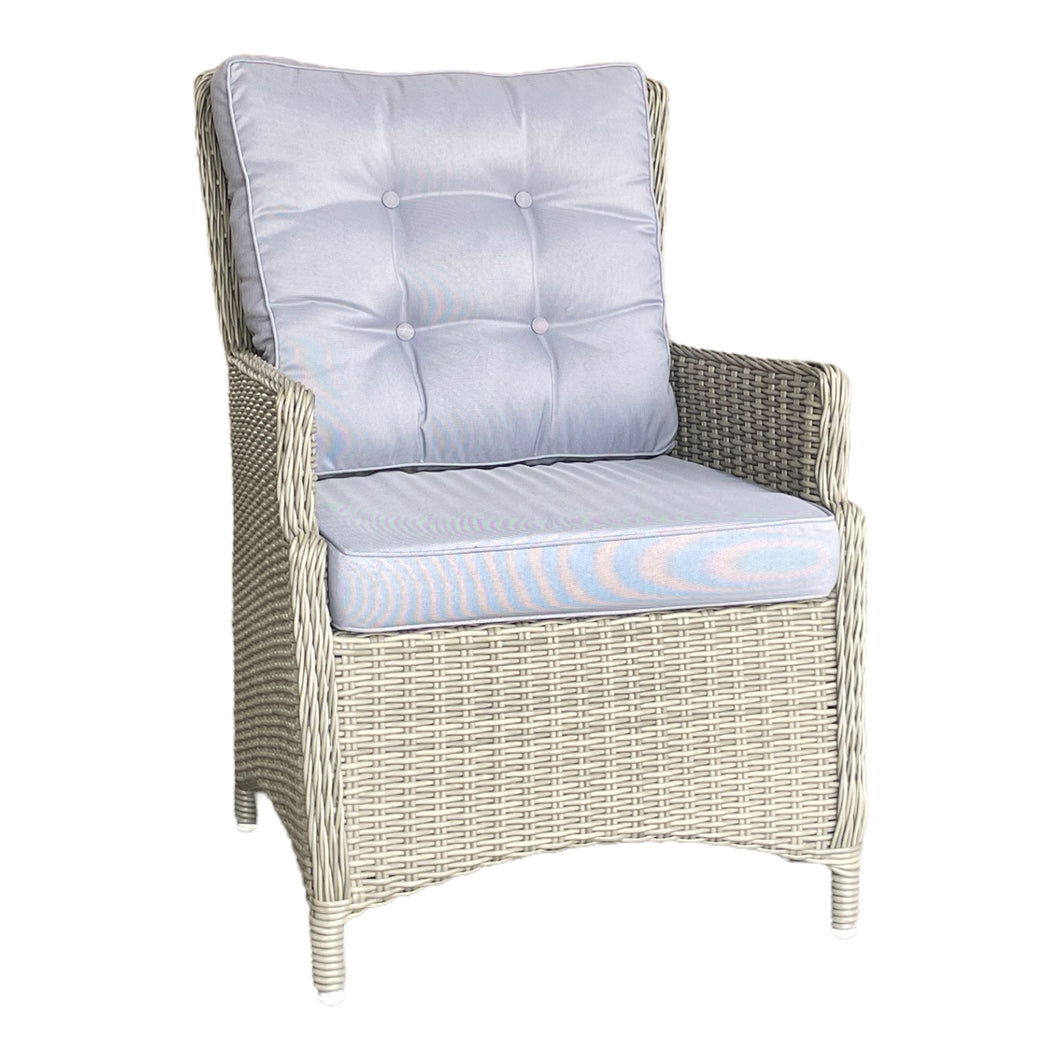 Set of 2 Outdoor PE Wicker High-Back Single Chairs