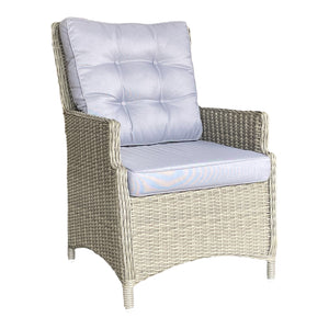 Set of 2 Outdoor PE Wicker High-Back Single Chairs