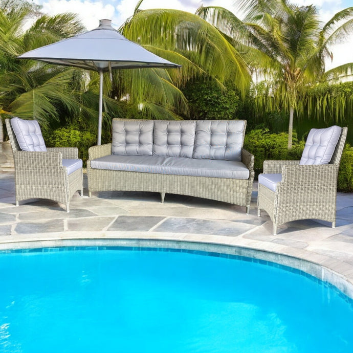 Alphington 5-Seater Outdoor Wicker 3 Seater Lounge and Armchairs Set