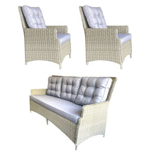 Alphington 5-Seater Outdoor Wicker 3 Seater Lounge and Armchairs Set