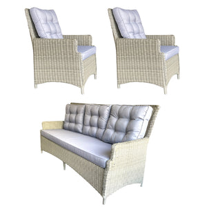 Alphington 5-Seater Outdoor Wicker 3 Seater Lounge and Armchairs Set
