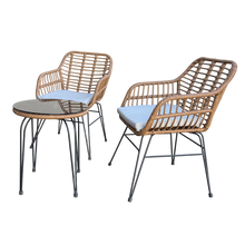 Atrani 3-Piece Wicker Outdoor Setting with Tempered Glass Coffee Table