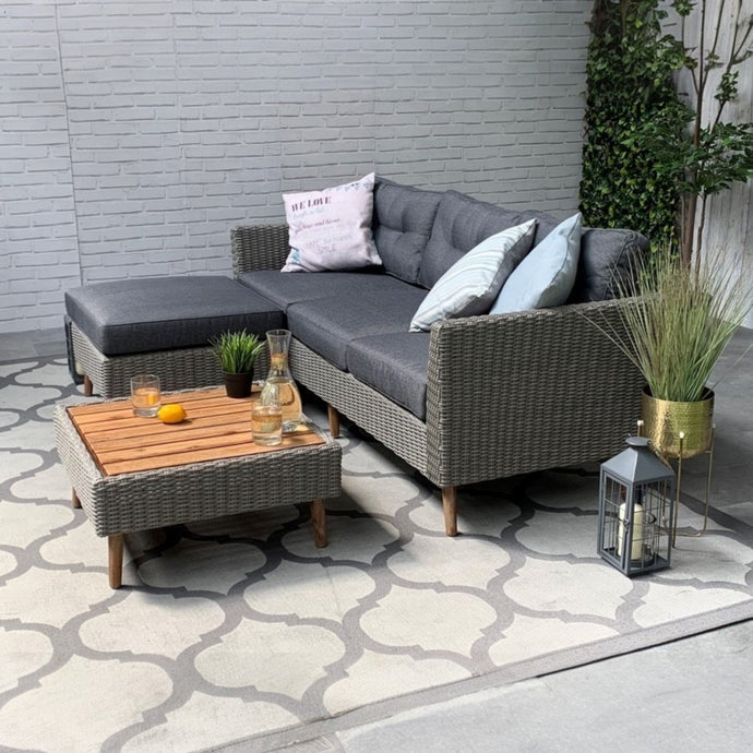 Bellbrae Set - 4 Seater Timber Wicker with Coffee Table Lounge Set