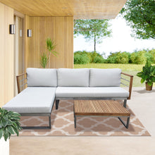 BONBEACH outdoor lounge set with sectional sofa and a coffee table on the patio - DECOR STAR