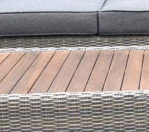 Riviera - 4 Seater Outdoor Timber Wicker Lounge with Side Table Set