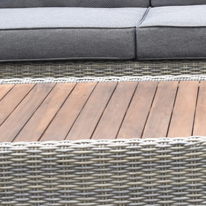 Riviera - 4 Seater Outdoor Timber Wicker Lounge with Side Table Set