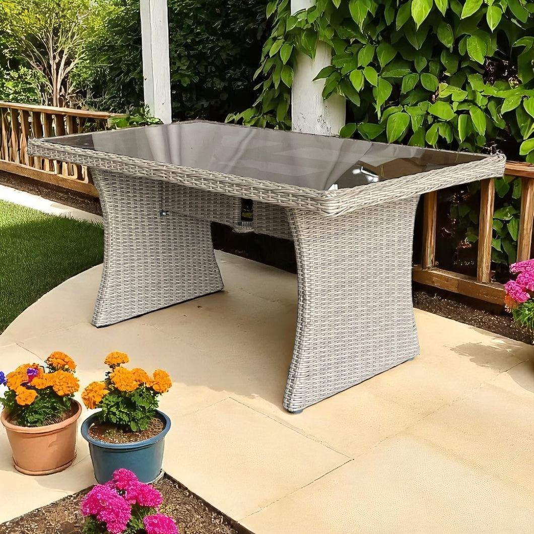 BRIGHTON - Outdoor PE Wicker Rectangle Dining Table (L140xW80xH67cm)