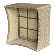 BRIGHTON brown wicker large ottoman (bottom view)