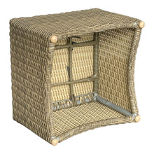 BRIGHTON brown wicker ottoman (bottom view)