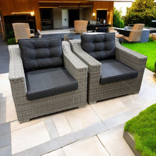 Canterbury Grey Outdoor Lounge Chair (Set of 2) – Aluminium & Halfmoon Wicker