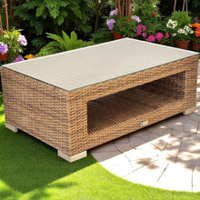 BEAUMARIS - Luxury Outdoor Wicker Rectangle Coffee Table (W115xD70xH43cm)