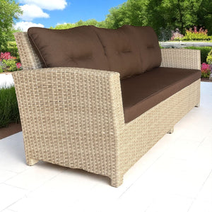 CAMBERWELL - 3 Seater Outdoor Artificial Wicker Lounge Sofa