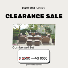 Camberwell Outdoor Wicker Lounge Sofa, Chairs & Ottoman Set – Durable Aluminium Frame