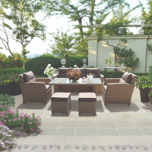 CAMBERWELL - 7 Seater Outdoor PE Wicker Lounge Set (NO TABLE)