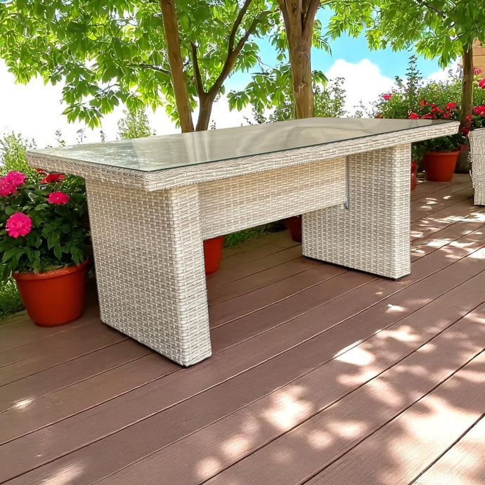 CAMBERWELL - Outdoor Synthetic Wicker Rectangle Dining Table (L150xW80)