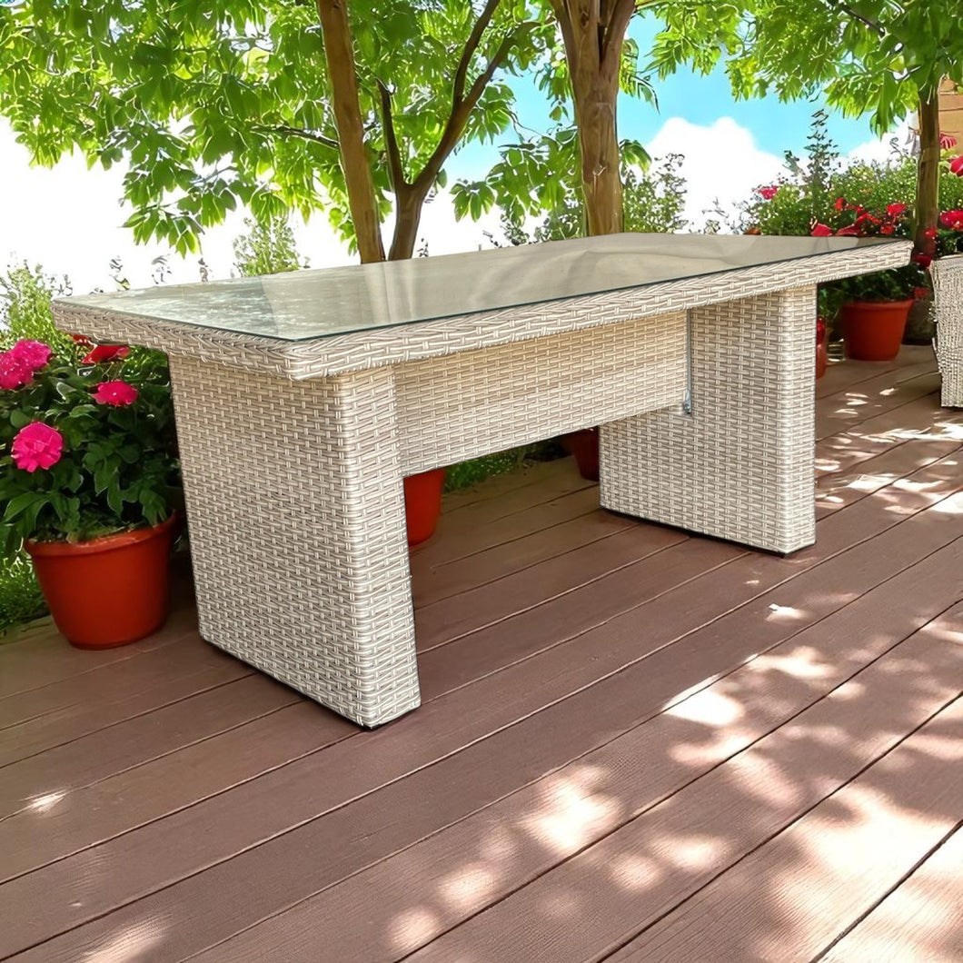 CAMBERWELL - Outdoor Synthetic Wicker Rectangle Dining Table (L150xW80)