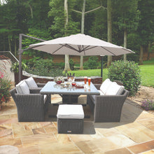 CARLTON - 6 Seater Outdoor Wicker Lounge & Chairs + Ottomans Set (No Table)