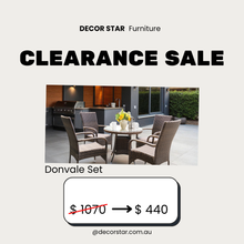 Donvale 5‑Piece Outdoor Wicker Coffee Set – Aluminium Frame, Tempered Glass Table