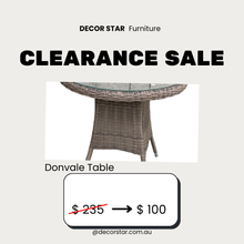 DONVALE Outdoor Round Table – 80cm Wicker Patio Dining Table, Aluminium Frame
