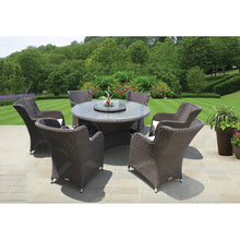 Outdoor Wicker Dining Round Table DIA140cm with Lazy-Susan