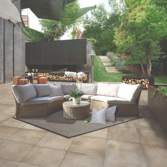 MALVERN - 6 Seater Outdoor Wicker Modular Lounge Sofa (No Table)
