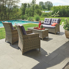 ESSENDON - High Quality 4 Seater Wicker Rectangle Coffee Table Lounge Set