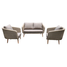 VERMONT - 4 Seater Outdoor Timber Wicker 2 Seater Lounge & Sofas Set