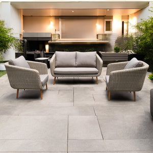 VERMONT - 4 Seater Outdoor Timber Wicker 2 Seater Lounge & Sofas Set