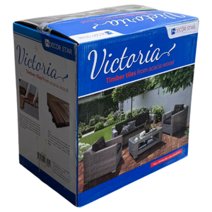 VICTORIA - 10pcs Modular Acacia Timber Decking Garden Flooring Tiles