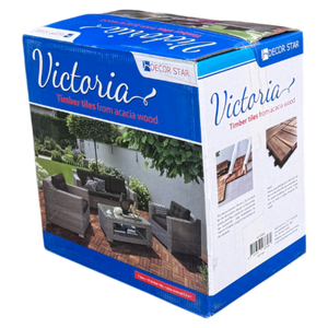 VICTORIA - 10pcs Modular Acacia Timber Decking Garden Flooring Tiles