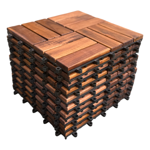 VICTORIA - 10pcs Modular Acacia Timber Decking Garden Flooring Tiles