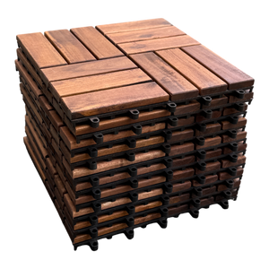 VICTORIA - 10pcs Modular Acacia Timber Decking Garden Flooring Tiles